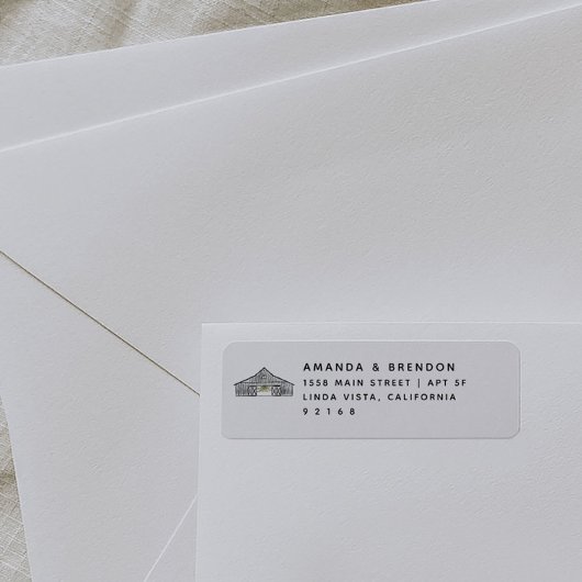 Élégant moderne Grange Adresse de retour Étiquette