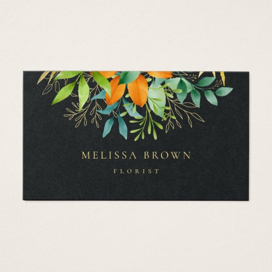 Elegant Moderne Greenery Botanische QR Code Visitekaartje (Voorkant)