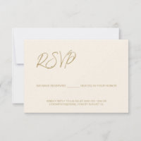Élégant Moderne Ivoire RSVP pas d'envoi postal Siè