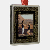 Elegant Moderne kerstparen Foto Metalen Ornament (Rechts)