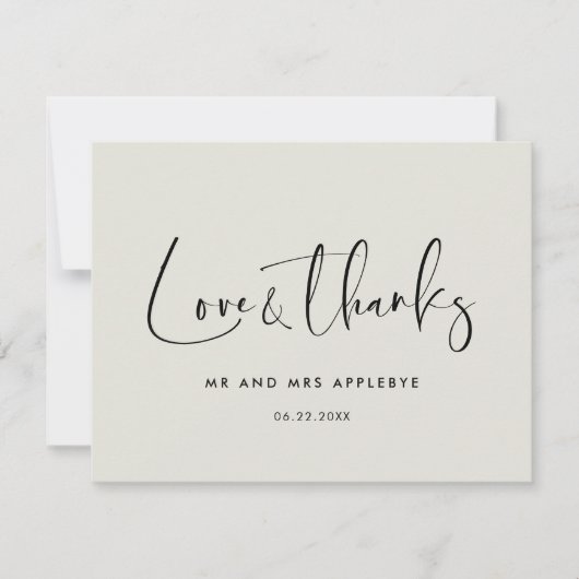 Élégant & moderne Light sage mariage Amour & merci (Devant)