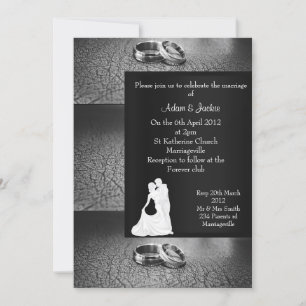 ELÉGANT & MODERNE Mariage anneau invitation noir b
