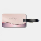Elegant Moderne Metallic Roze Flamingo Crown Bagagelabel (Achterkant horizontaal)