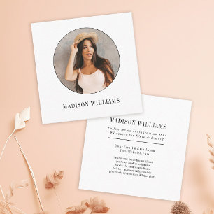 Elegant Moderne Minimale Eenvoudige Foto Sociale M Contactkaartje