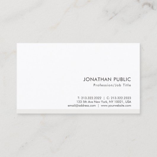 Elegant Moderne Minimale Professionele Sjabloon Visitekaartje (Achterkant)