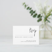 Elegant Moderne Minimale Script Calligraphy RSVP Informatiekaartje (Staand voorkant)