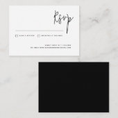 Elegant Moderne Minimale Script Calligraphy RSVP Informatiekaartje (Voorkant / Achterkant)