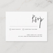 Elegant Moderne Minimale Script Calligraphy RSVP Informatiekaartje (Voorkant)
