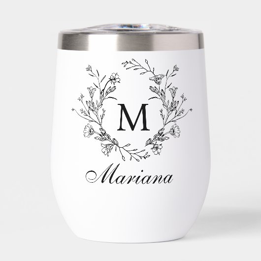 élégant moderne monogramme botanique minimaliste (Avant)