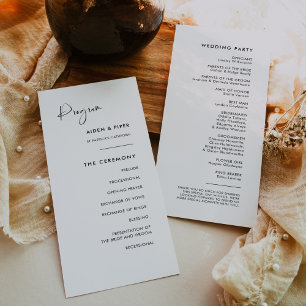 Élégant & moderne Noir et Blanc programme de maria