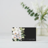 Elégant moderne Orchidées Blanches Cartes de visit (Debout devant)