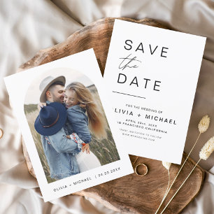 Élégant Moderne Photo de Save the Date Minimaliste