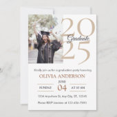 Elégant moderne Photo Graduation Party Invitation (Devant)