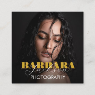 Elegant Moderne Professionele Fotografie van het M Vierkante Visitekaartje