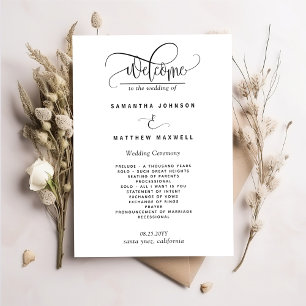 Élégant, Moderne, Programme de Mariage à l'Écritur