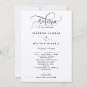 Élégant, Moderne, Programme de Mariage à l'Écritur (Devant)