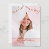 Elegant moderne rose photo carte d'anniversaire (Devant)