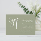 Elégant & moderne Sage mariage vert RSVP (Debout devant)