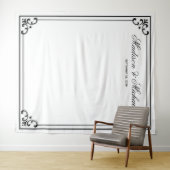 Elegant Moderne Script Wedding Photo Booth Backdro Wandkleed (In Situ (horizontaal))