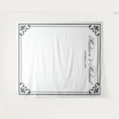Elegant Moderne Script Wedding Photo Booth Backdro Wandkleed (Voorkant (horizontaal))