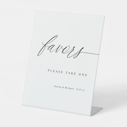 Élégant Moderne Simple Mariage Faveurs Panneau de  (Recto)