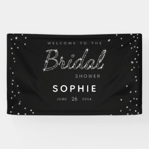 Elegant Moderne Sparkle Glitter Vrijgezellenfeest  Spandoek