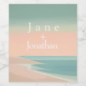 Elegant moderne strand wijn etiket (Enkel label)