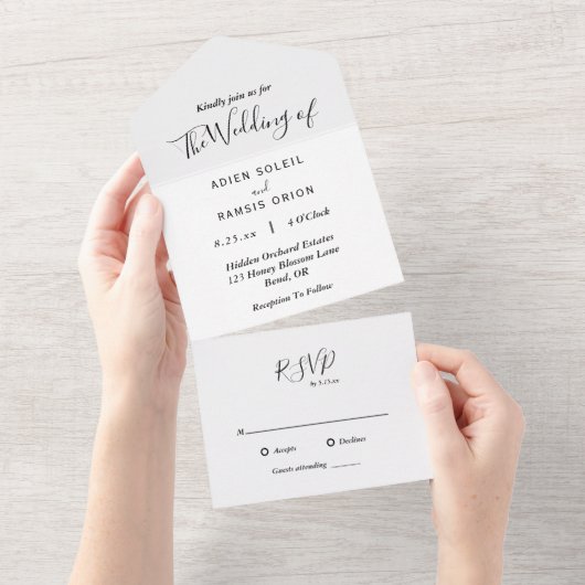 Élégant Moderne Tout En Un Faire-part de mariage (Déchirure)