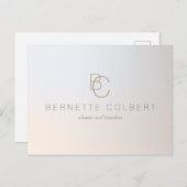 Elegant Moderne Twee Initialen Monogram Profession Briefkaart (Voorkant / Achterkant)