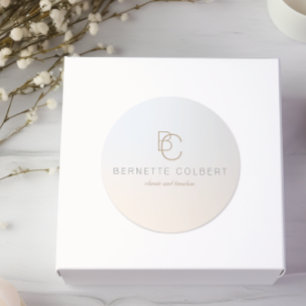 Elegant Moderne Twee Initialen Monogram Profession Ronde Sticker