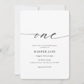 Elégant moderne un 1er anniversaire Invitation (Devant)