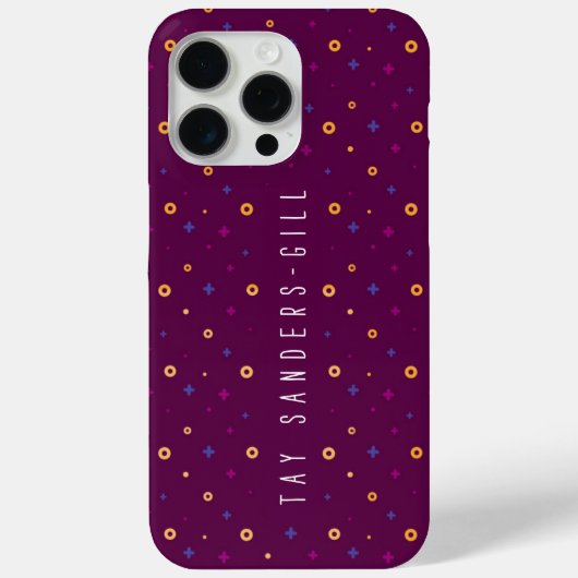 Élégant moderne violet iPhone 15 Pro Max Coque (Verso)