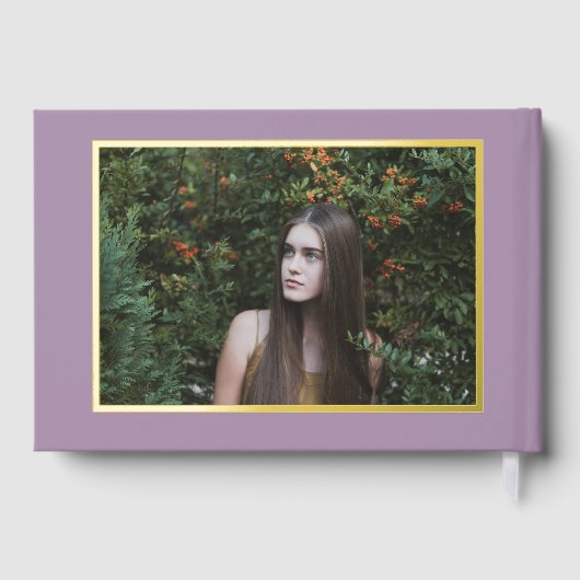 Elégant moderne violet or photo Quinceañera (Verso)