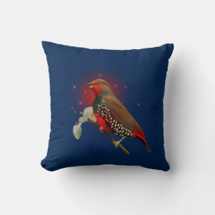 Elegant Moderne Waterverf Bird Blue Kussen