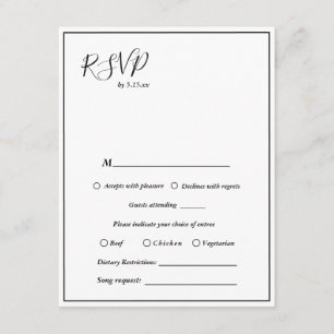 Elegant Moderne Weddenschappen RSVP Informatiekaartje