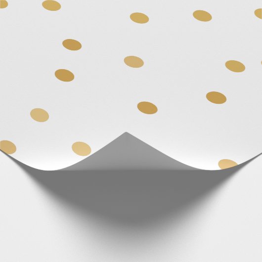 Elegant Moderne White Gold Confetti Stippen Cadeaupapier (Hoek)