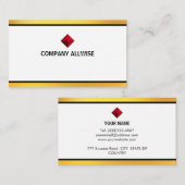 Elegant moderne witte en gouden strepen visitekaartje (Voorkant / Achterkant)