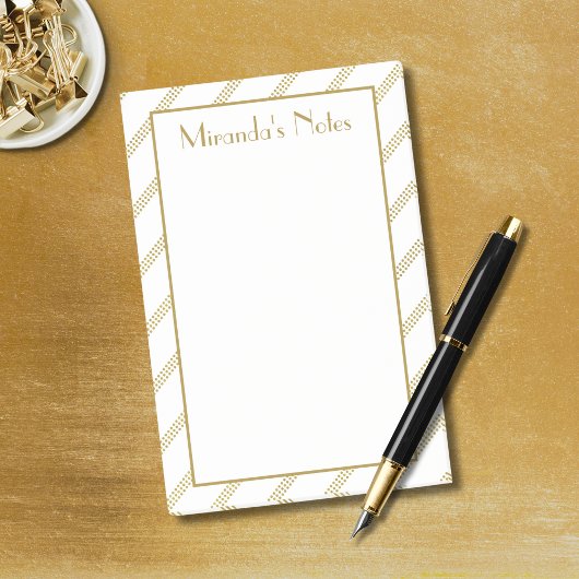 Elegant moderne witte gestreepte gouden lijnen post-it® notes