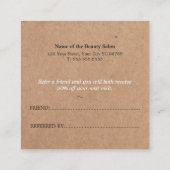 Élégant moderneCarte de référence de beauté Kraft  (Dos)