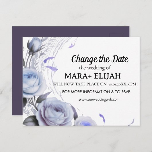 Élégant Modifier la carte Mariage date (Devant / Derrière)