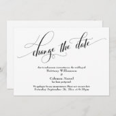 Élégant Modifier la date Faire-part Mariage blanc (Devant / Derrière)