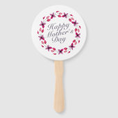Elegant Moederdag Floral Wreath | Hand Fan Handwaaier (Voorkant)