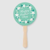 Elegant Moederdag Floral Wreath | Hand Fan Handwaaier (Voorkant)