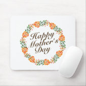 Elegant Moederdag Floral Wreath | Mousepad Muismat (Met muis)