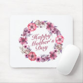 Elegant Moederdag Floral Wreath Mousepad Muismat (Met muis)