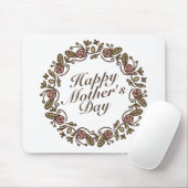 Elegant Moederdag Floral Wreath | Mousepad Muismat (Met muis)