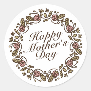 Elegant Moederdag Floral Wreath STICKER