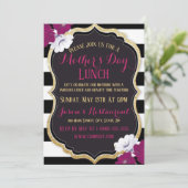 Elegant Moederdag Lunch Invitation Flat Card Kaart (Staand voorkant)