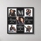 Elegant MOM 5 Photo Collage Monogram Unique Mam Canvas Afdruk (Voorkant)
