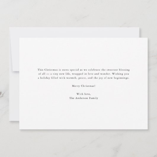 Élégant mon premier Faire-part photo bébé de Noël (Dos)